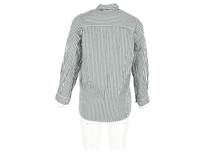 Camicia a righe Maje in cotone bianco e verde - vista 6