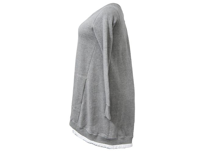 Sacai Luck Pulloverkleid aus grauer Baumwolle - Ansicht 2