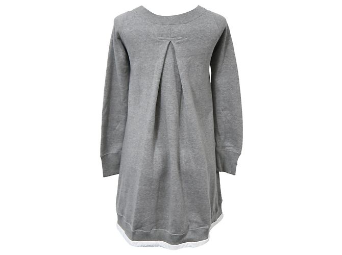 Sacai Luck Pulloverkleid aus grauer Baumwolle - Ansicht 3