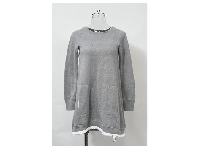Sacai Luck Pulloverkleid aus grauer Baumwolle - Ansicht 6