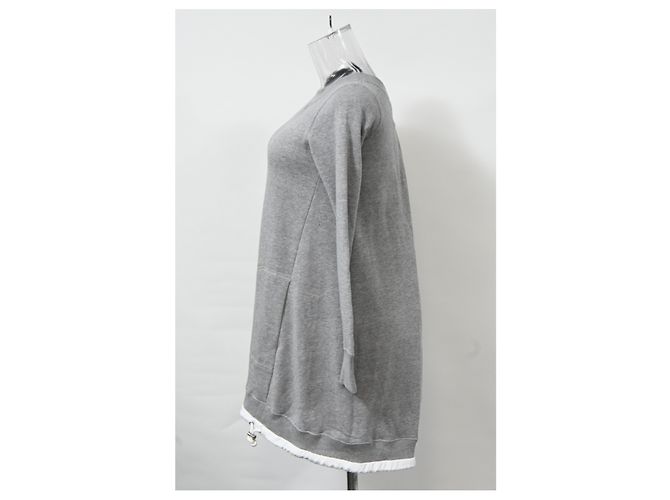 Sacai Luck Pulloverkleid aus grauer Baumwolle - Ansicht 7