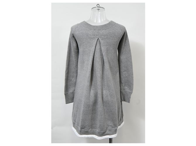 Sacai Luck Pulloverkleid aus grauer Baumwolle - Ansicht 8