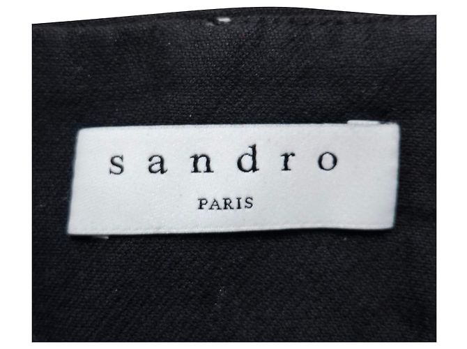 Falda mini A-line de lana negra con volantes Sandro Paris Negro - vista 3