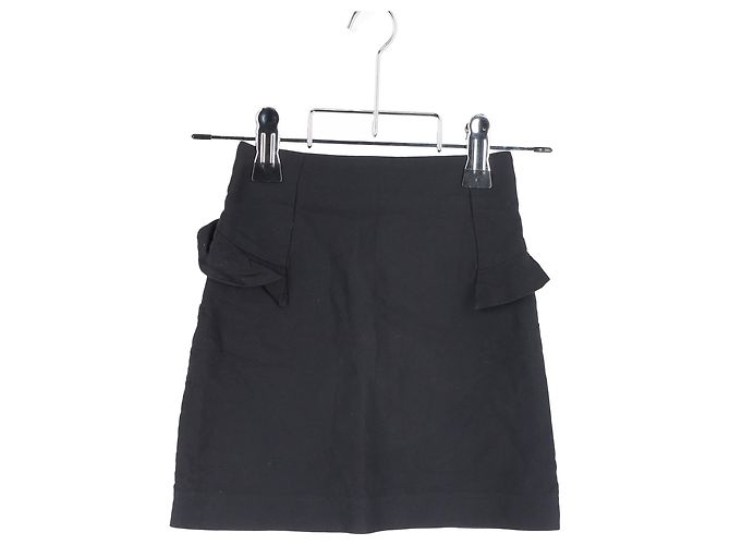 Falda mini A-line de lana negra con volantes Sandro Paris Negro - vista 4