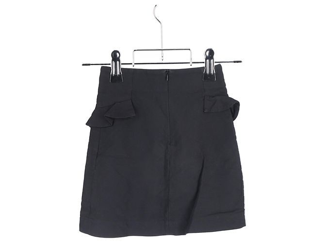 Falda mini A-line de lana negra con volantes Sandro Paris Negro - vista 5