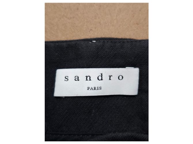 Falda mini A-line de lana negra con volantes Sandro Paris Negro - vista 6