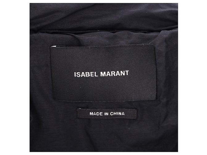 Abrigo trench midi con cinturón Isabel Marant en nylon negro - vista 4