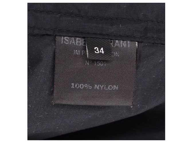 Abrigo trench midi con cinturón Isabel Marant en nylon negro - vista 5