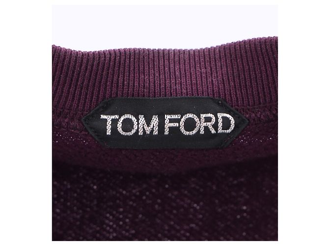Tom Ford Rundhalspullover aus violettem Baumwoll Lila - Ansicht 10