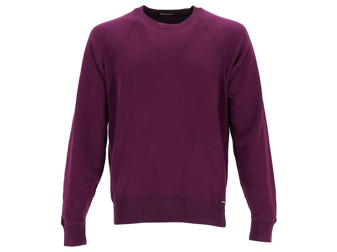 Tom Ford Rundhalspullover aus violettem Baumwoll Lila - Ansicht 6