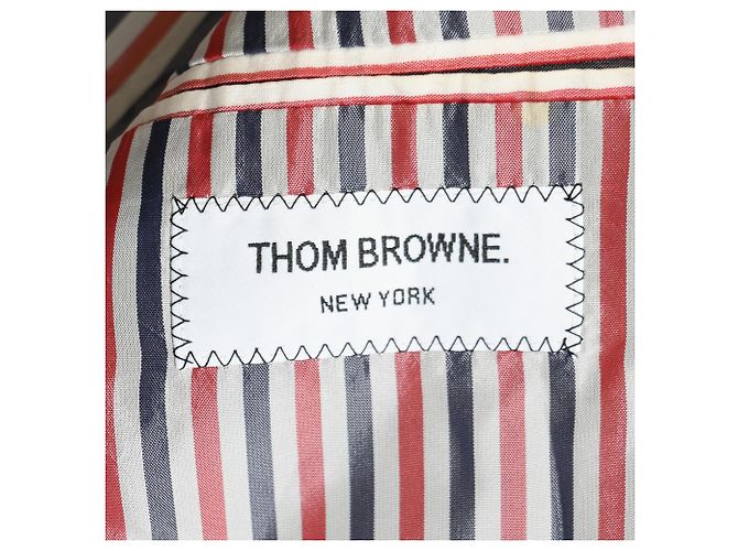 Thom Browne Single-Breasted Blazer in Dark Grey Wool - view 5