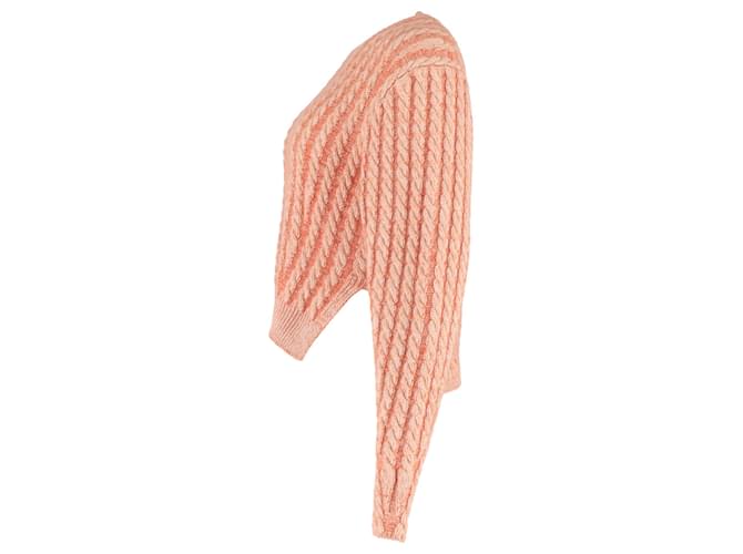 Chloé Chloe Grobstrickpullover aus korallenfarbener Schurwolle Orange - Ansicht 2