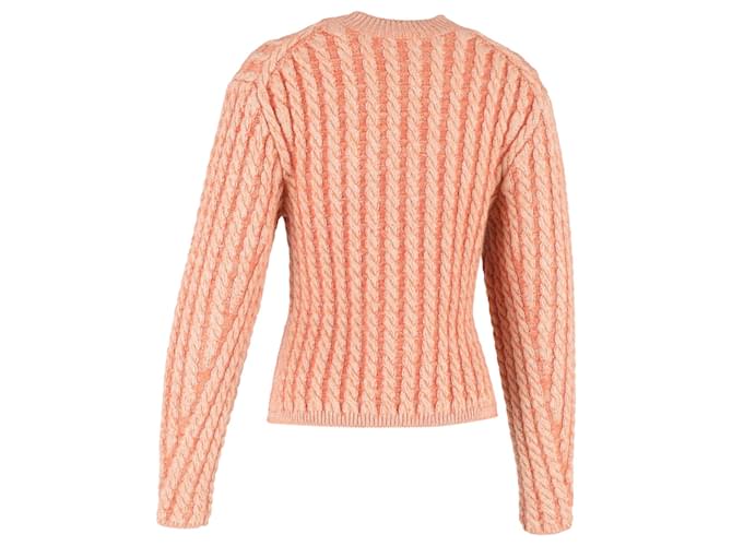 Chloé Chloe Grobstrickpullover aus korallenfarbener Schurwolle Orange - Ansicht 3