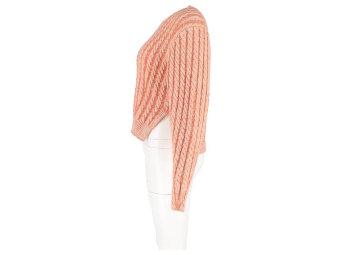 Chloé Chloe Grobstrickpullover aus korallenfarbener Schurwolle Orange - Ansicht 5