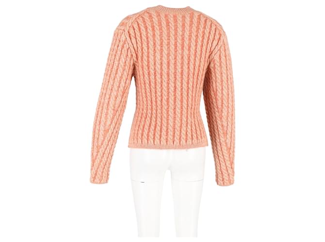 Chloé Chloe Grobstrickpullover aus korallenfarbener Schurwolle Orange - Ansicht 6