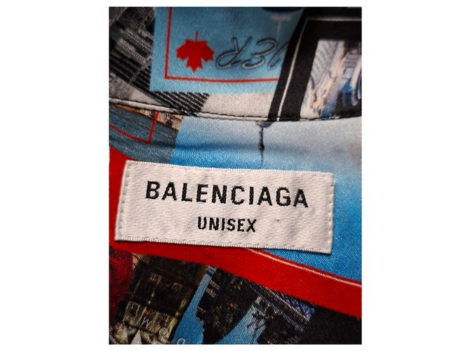 City Camicia Balenciaga All Over Cities in seta multicolore - vista 10