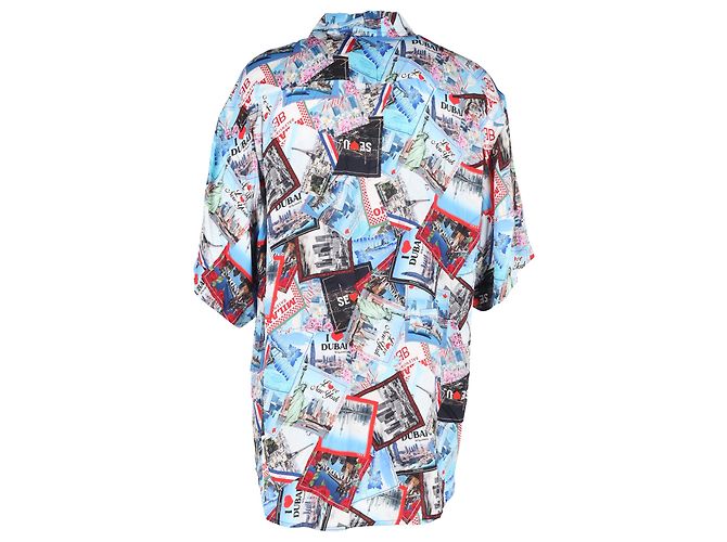City Camicia Balenciaga All Over Cities in seta multicolore - vista 3