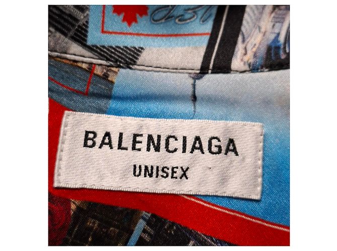 City Camicia Balenciaga All Over Cities in seta multicolore - vista 5