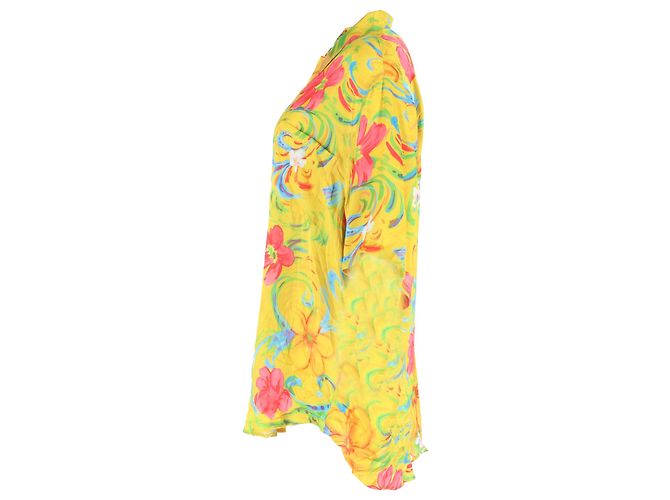 Camicia stampata floreale Balenciaga in seta multicolore - vista 2