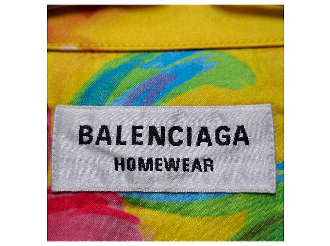 Camicia stampata floreale Balenciaga in seta multicolore - vista 4