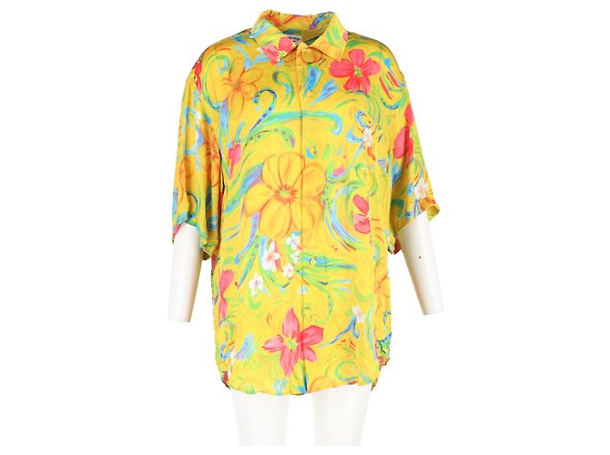 Camicia stampata floreale Balenciaga in seta multicolore - vista 6