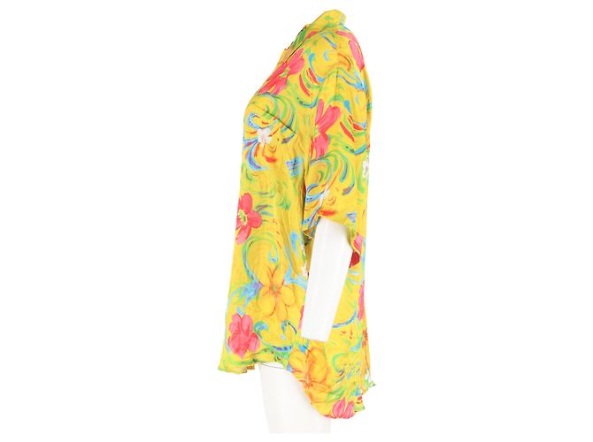 Camicia stampata floreale Balenciaga in seta multicolore - vista 7