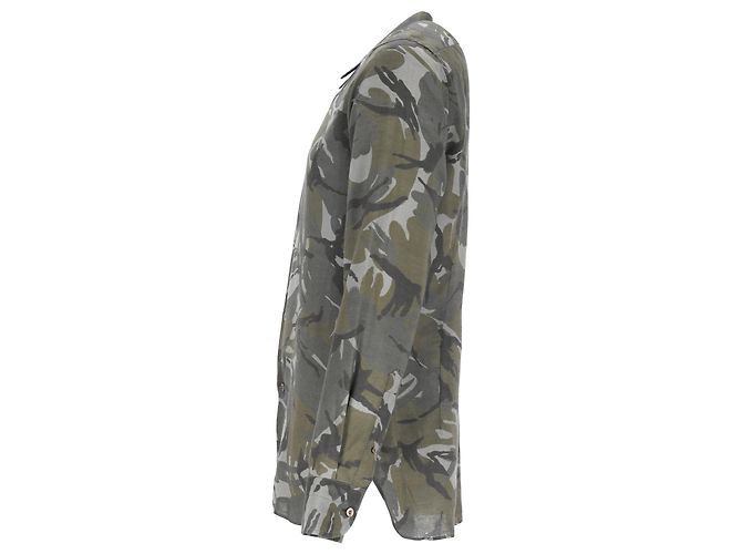 Camicia a maniche lunghe con stampa camouflage Tom Ford in viscosa khaki Verde Cachi - vista 2