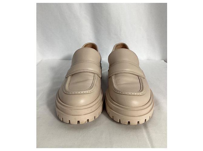 Mocassini Chunky Gianvito Rossi in pelle nuda Marrone Carne - vista 10
