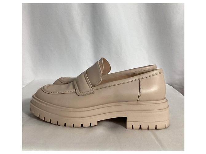 Mocassini Chunky Gianvito Rossi in pelle nuda Marrone Carne - vista 12