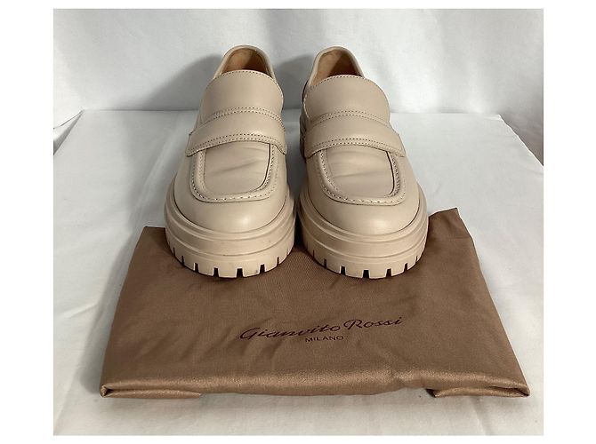 Mocassini Chunky Gianvito Rossi in pelle nuda Marrone Carne - vista 13