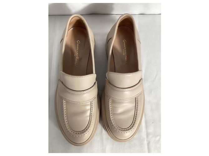 Mocassini Chunky Gianvito Rossi in pelle nuda Marrone Carne - vista 14