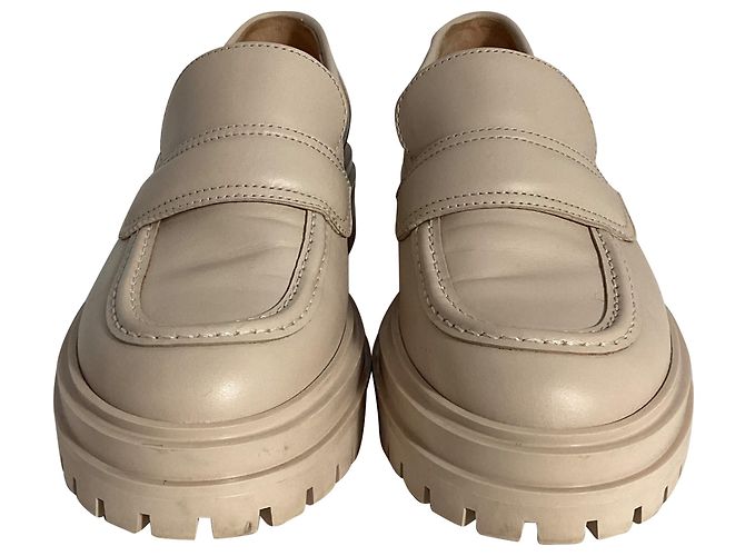 Mocassini Chunky Gianvito Rossi in pelle nuda Marrone Carne - vista 2