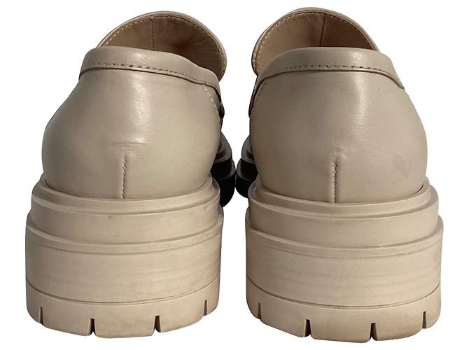 Mocassini Chunky Gianvito Rossi in pelle nuda Marrone Carne - vista 3