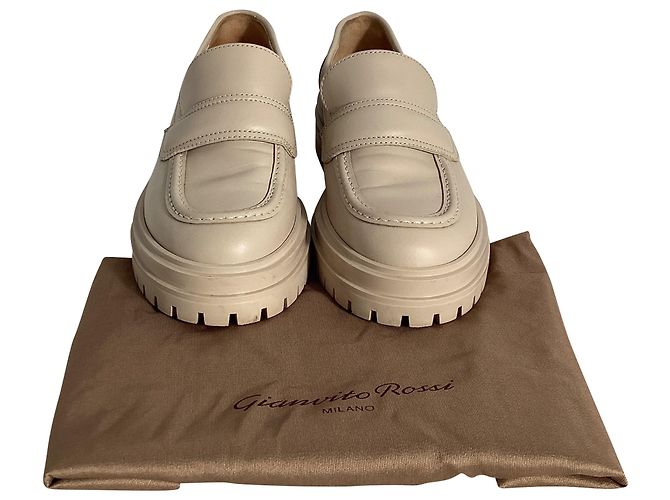 Mocassini Chunky Gianvito Rossi in pelle nuda Marrone Carne - vista 5