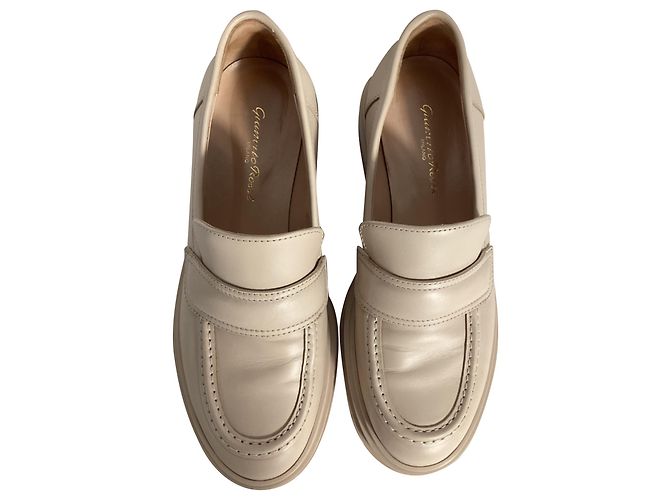 Mocassini Chunky Gianvito Rossi in pelle nuda Marrone Carne - vista 6
