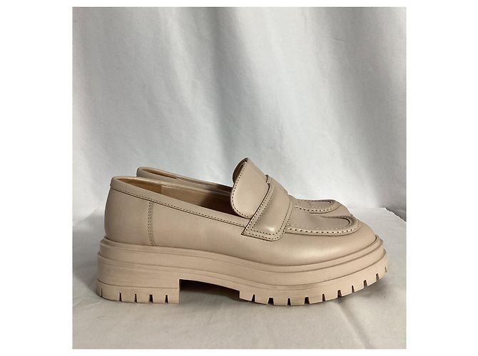 Mocassini Chunky Gianvito Rossi in pelle nuda Marrone Carne - vista 9