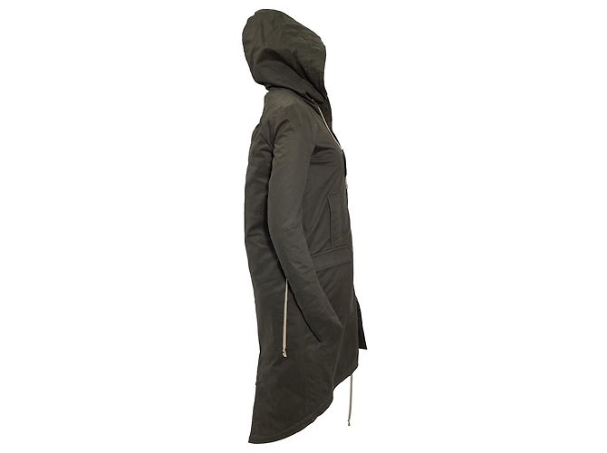 Rick Owens Fishtail Parka aus olivgrüner Baumwolle - Ansicht 2
