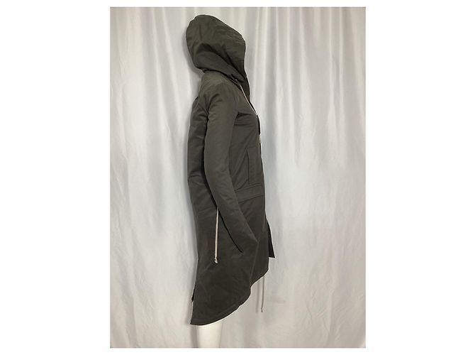 Rick Owens Fishtail Parka aus olivgrüner Baumwolle - Ansicht 8
