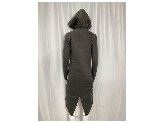 Rick Owens Fishtail Parka aus olivgrüner Baumwolle - Ansicht 9