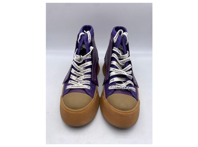 JW ANDERSON Baskets T.EU 38 Cuir Violet - vue 3