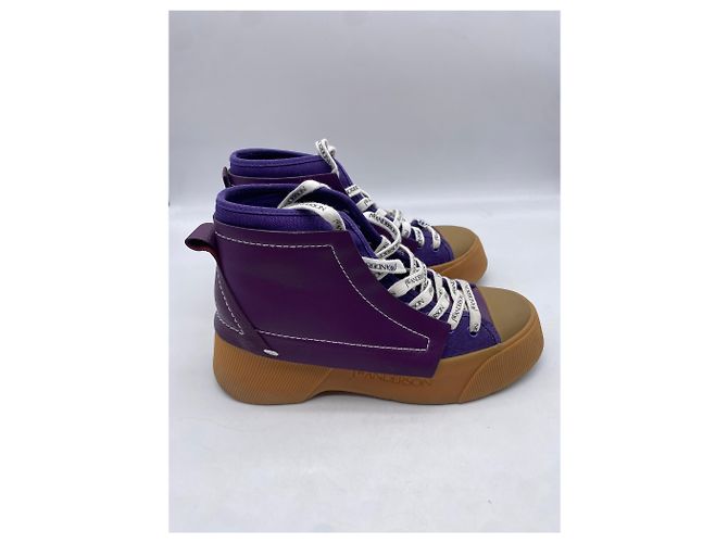 JW ANDERSON Baskets T.EU 38 Cuir Violet - vue 4