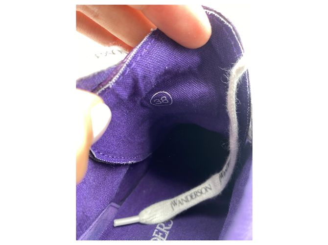 JW ANDERSON Baskets T.EU 38 Cuir Violet - vue 7