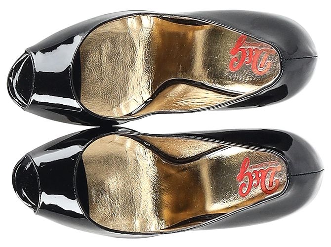 Décolleté Peep-Toe Dolce & Gabbana in pelle verniciata nera - vista 11