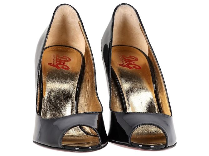 Décolleté Peep-Toe Dolce & Gabbana in pelle verniciata nera - vista 2