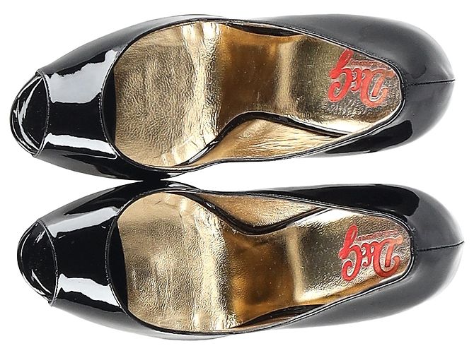 Décolleté Peep-Toe Dolce & Gabbana in pelle verniciata nera - vista 4