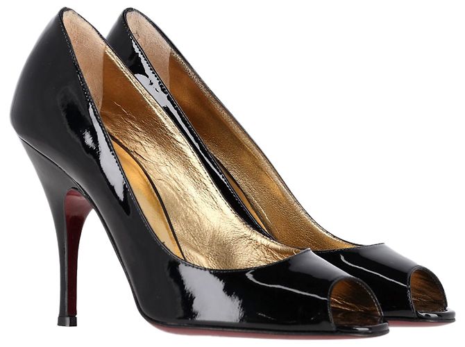 Décolleté Peep-Toe Dolce & Gabbana in pelle verniciata nera - vista 5
