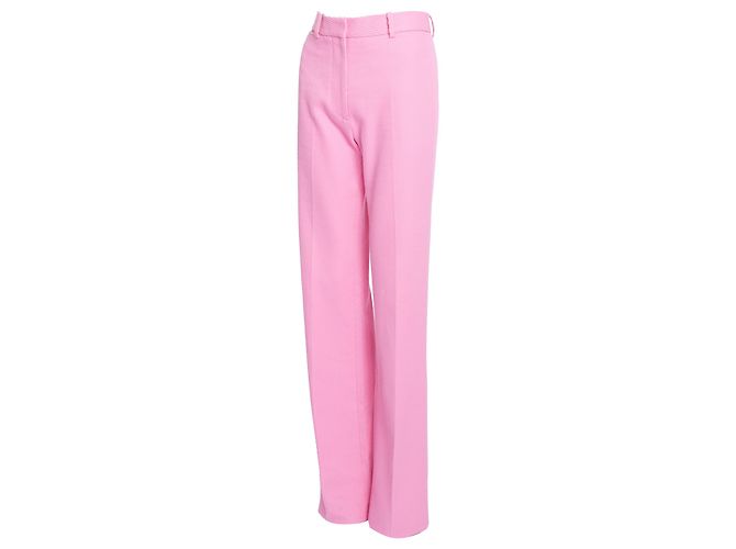Victoria Beckham Calças largas retas de algodão rosa - Ansicht 2