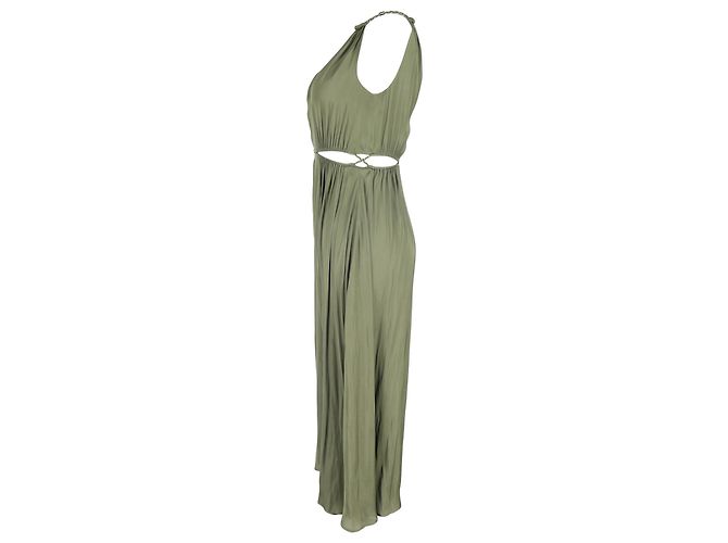 Maje Rune Cut-Out Kleid aus grünem Polyester - Ansicht 2