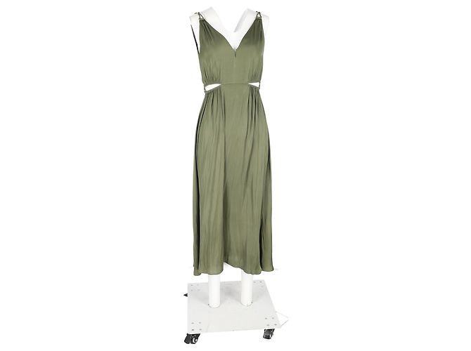 Maje Rune Cut-Out Kleid aus grünem Polyester - Ansicht 4