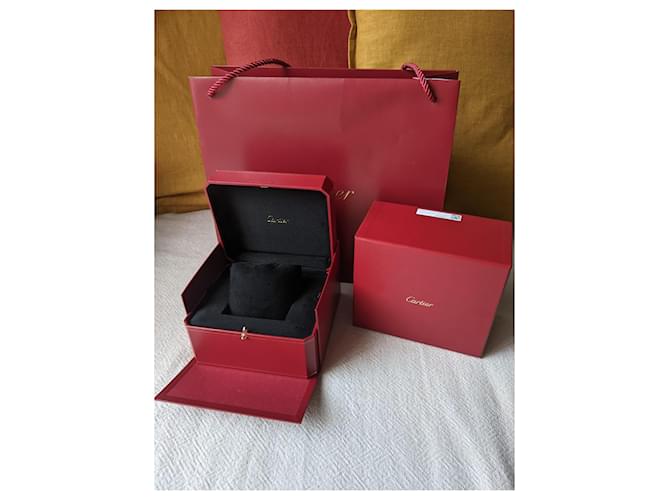 Cartier-Uhren- und Schmuckbox und rote Papiertüte - Ansicht 2